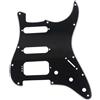 Musiclily Pro 11 Fori HSS ST Battipenna Angoli Arrotondati 3 strati Nero | per Chitarra Elettrica USA/Mexican Strat con 4 Vite per Montaggio Humbucking Open Pickup