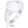 Kuzzoi - Anello con sigillo da uomo, ovale, opaco, massiccio, 12 mm di larghezza, in argento Sterling 925, anello in argento lucido di base, colore: argento, cod. 0611182118_60
