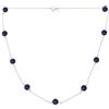 Bling Jewelry Delicato Semplice Autentico Collana Con Perline Di Pietra Preziosa Blu Lapislazzuli Stile Tin Cup A Forma Di Pallina Per Donne In Argento Sterling .925 Lunga 18 Pollici