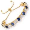 LOVANS Bracciale Tennis Donna Oro, Braccialetto con Zirconi, Idee Regali Natale Regalo Gioielli per Mamma Ragazza Sorella Fidanzata, Adatto per Polsi 8-22 cm [Blu&Bianco,6MM]