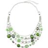 Bocar Collana Multistrato in Vetro, Stile Bohemio Casual per Donna, Accessorio Regalo (NK-10061-Light green)