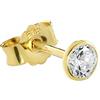 NKlaus orecchini a perno singoli oro vero 585 14 carati 4,0mm zirconi signore uomini bambini 1748