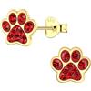FIVE-D Orecchini a forma di zampa di cane, in argento Sterling 925, oro, per bambini, donne, ragazze, Onesize, Argento sterling, Senza pietra