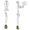 PHNIBIRD Orecchini a Clip Pendenti Donna con Pietra Natale di Agosto Peridoto Orecchini Verdi Donna Anallergici Eleganti Brillanti