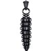COPPERTIST.WU Ciondolo a forma di coda di serpente a sonagli per collana, gioiello fidget sonaglio, regalo per donne e uomini amanti dei serpenti, 60.96mm * 13.46mm, Nero opaco