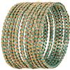 Touchstone New Silk Thread Bangle Collection Indian Bollywood Hand Woven Silk Thread Rhinestone Designer Jewelry Bracelets Bangle Set of 12 for Women.