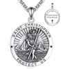 VONALA Collana dei Santi, argento Sterling 925, ciondolo medaglione del santo patrono, amuleto, protezione, gioielli religiosi per uomini e donne, con catena in acciaio da 2,5 mm, 55,9 cm + 5,1 cm
