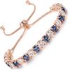 LOVANS Bracciale Tennis Donna Oro Rosa, Braccialetto con Zirconi, Idee Regali Natale Regalo Gioielli per Mamma Ragazza Sorella Fidanzata, Adatto per Polsi 8-22 cm [Blu&Bianco,4MM]