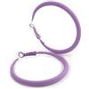 Avalaya Orecchini a cerchio con finitura opaca, 50 mm, misura grande, colore: lilla, Misura unica, smaltato
