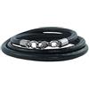 König Design Collana in pelle liscia 4 mm - 6 mm collana da uomo nero/marrone 17 - 100 cm di lunghezza con chiusura a moschettone argento rotondo, 17 cm, Acciaio inossidabile Pelle