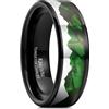 King Will Anello nuziale da uomo in tungsteno, 8 mm, intarsiato con base verde e motivo cime di montagna, bordo piatto e lucidato a specchio 59,4 (18,9)