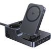 Baseus Stazione di ricarica, wireless magnetica, 2x presa AC, 2x Type-C, 1x USB-A, 67W, 1.5m - Baseus Nomos ND11 (E00078801123-00) - Nero cosmico