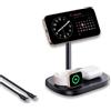 Baseus EnerFill FS41 Supporto di ricarica wireless 3-in-1, 22,5W, nero + cavo USB Type-C, 1m
