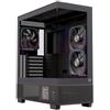 Einarex EXCS-PR-51DR-B, Midi Tower, PC, Nero, ATX, Micro ATX, Mini-ITX, ABS (acrilonitrile-butadiene-stirene), Vetro, SPCC, Acciaio, 2,5,3,5"