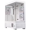 Einarex EXCS-PR-51DR-W, Midi Tower, PC, Bianco, ATX, Micro ATX, Mini-ITX, ABS (acrilonitrile-butadiene-stirene), Vetro, SPCC, Acciaio, 2,5,3,5"