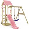 WICKEY Torre giochi Wickey TinyWave con scivolo e sabbiera in rosa chiaro