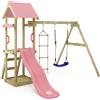 WICKEY Torre giochi Wickey TinyCabin con altalena e sabbiera in rosa chiaro