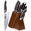 bez marki HOSHANHO Set di 8 coltelli da cucina con ceppo in legno e acciaio