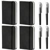ErShiPing 4 Pz Quaderno Appunti A7, Mini Taccuino Tascabile A7, Quadernino Piccolo, Taccuino Appunti, Mini Agenda Tascabile, Blocchi Note per Casa Ufficio Scuola Lavoro, con 4 Penne (100 Fogli/200 Pagine)