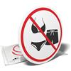imaggge.com Adesivi per segnaletica - Maglie vietate, 3 adesivi rotondi - 10 cm - per interni ed esterni