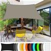GOUBO Tenda Parasole Vela Ombreggiante 3.5 x 4 m Impermeabile Tenda da Sole UV Protezione Raggi UV 98% per Giardino Terrazzo e Campeggio, Cachi