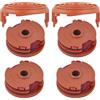 Latuwa 4 bobine per decespugliatore WA0007 e 2 tappi di fissaggio per bobine WA0037 50019417 per Worx WG105 WG106 WG108 WG109 WG112 WG113 WG115 WG116 WG117 WG117 118 W. G119, WG124, WG173, WG183
