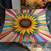 Hiseng Tenda a Vela Ombreggiante Impermeabile, Motivo Fiore 3D Vele Parasole Quadrata Rettangolo con 4 Corde Telo Ombreggiante Terrazzo Telo Ombra per Esterno (Girasole,2x2.4m)
