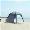 pro.tec Gazebo pop-up con Illuminazione a LED Tenda per Feste Eventi all'Aperto Copertura Idrorepellente Parete Rimovibile 250 x 250 x 190 cm Grigio