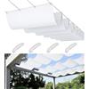 FlySoul Tenda a Vela Parasole a Onda Retrattile 0.6x2M Vela Ombreggiante Impermeabile Tenda a Vela Giardino Protezione UV Tende da Sole con Corda di Nylon e Occhiellato per Esterno Giardino Bianco