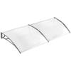 NAIZY 300 x 100 cm Tenda da sole per tettoia per porta d'ingresso Porta esterna Tettoia Tettoia ad arco Telaio in policarbonato e alluminio per garage Balcone Finestra casa - Grigio