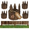 BOGATECO Set di 5 recinti per aiuole in legno, 10 cm di altezza e 112 cm di lunghezza, recinzione in legno, perfetta come bordo per aiuole o percorsi, colore marrone