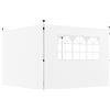 Outsunny Pareti laterali per gazebo, 3 x 3 m, pannelli per gazebo con finestra, 2 pezzi, tessuto Oxford 210D, colore: Bianco