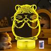 Ammonite Luce notturna a forma di criceto, lampada LED 3D con telecomando, 16 colori che cambiano e timer, luce decorativa per la stanza, illuminazione ambientale vivace, regalo di compleanno per