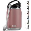 Campo Libre.® Lotta - Thermo per Alimenti Caldi & Freddi - Porta vivande Termico con Cucchiaio - Termo per Adulti o Bambini/Neonati, Schiscetta Pranzo - Ideale da Portare con Sé. Rosa. 800ml