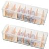Foonary 2 organizer per cavi con coperchio, scatola per cavi trasparente con 10 fascette per cavi e 7 scomparti regolabili, scatola per cavi di ricarica, piccoli oggetti e batterie