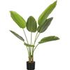 HOMCOM Pianta Artificiale da Interno 109 cm, Albero Artificiale con Vaso in Plastica e Terreno Flocccato, Pianta Finta Verde per Decorazione di Casa, Ufficio, Soggiorno, Camera