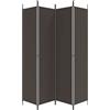 Homgoday Divisorio a 4 Pannelli Marrone 200x220 cm in Tessuto, Privacy Divisorio per Ambienti, Pieghevoli Paravento da Interno Separé Divisorio Pannelli Divisori Decorativi per Interni Casa Ufficio