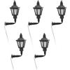 Kichvoe Mini Lampada da Parete in Stile Europeo 5 Pezzi Luce 3v in Plastica e Metallo per Decorazione Fai da Te in Giardino e Davanzale