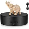 TLPEMN Piatto Girevole Elettrico, 13CM e 5KG Espositore Girevole Automatico a 360° con Direzione, Alimentazione USB e Batteria, Velocità Regolabile per Esposizione di Gioielli, Prodotti Digitali (Nero)