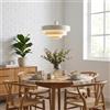B·LED BARCELONA LED BARCELONA LED Lampada a Sospensione MACARRON Bianco a 3 Livelli Metallo Ferro, Stile Bauhaus Minimalista, Illuminazione Indiretta Antiabbagliamento, Classica Vintage Moderna e Lusso Contemporaneo E27