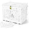 Jolik Grande Scatola di Carte di Nozze in Legno, Vintage Box Porta Buste per Matrimonio con Serratura per Anniversario, Laurea, Baby Shower (Bianco)