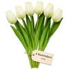 MIJOMA Tulipani artificiali, fiori artificiali realistici con steli pieghevoli per vaso, decorazione da tavolo, casa, feste e matrimoni, 6 pezzi, lunghezza 19 cm, bianco