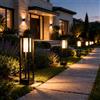 TEKHOME Lampione da Giardino E27 IP65, Lampada da Esterno Moderna in Alluminio, Paletto Luce per Viale Cortile Terrazzo, Nero/Bianco - PT-02 (NERO)