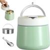 WIYETY Contenitore termico in acciaio inox da 1200 ml, con coperchio sigillato in silicone, ideale per cibo, zuppe, insalata, pasta e riso, perfetto per il pranzo e l'ufficio (verde)