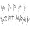 Lahviuu Candeline Happy Birthday, Particolari Candele di Compleanno, Cake Topper Decorazioni Torta Candele Decorative per Feste di Compleanno (Argento)