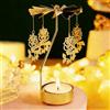4EVERHOPE Regali per la Festa della Mamma: portacandele girevole, portacandela a carosello rotante, regalo di compleanno originale per donne, mamma, sorella, Natale, San Valentino (Rose)