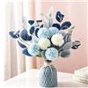 SilverChry Vaso in Ceramica Blu - Piccolo Vaso Fiori 15.5x12x5 cm con Motivo Goccia d'Acqua - Vaso Decorativo per Centrotavola, Salotto, Casa - Regalo Cremagliera, Anniversario