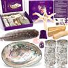 MULEVIP Salvia Bianca da Bruciare,Palo Santo,Salvia,Pietra di Cristallo,Salvia Bianca Sciamanica Purificazione,Favorisce la meditazione,Elimina le Energie Negative,Sage Smudge Kit Abalone Shell Piuma