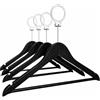 MELA'S 50 grucce in legno antifurto con anello di sicurezza, rimovibili solo dal personale, per hotel e uso commerciale (nero)