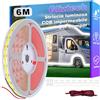 Gliztech 12V COB Luce per Tendalino camper, luce Esterna per Tendalino Camper, kit Luci a LED IP67 Impermeabile, Adatta per Camper, Roulotte, Rimorchi e Camion per Catering. (Bianco, 6m)